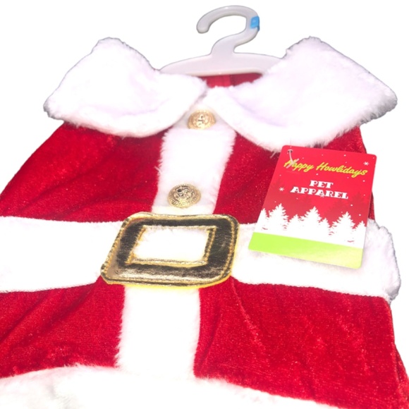 Happy Holidays PET APPAREL Santa Suit Outfit  -Size Small  Cat Dog Dog Clothes - Picture 2 of 11